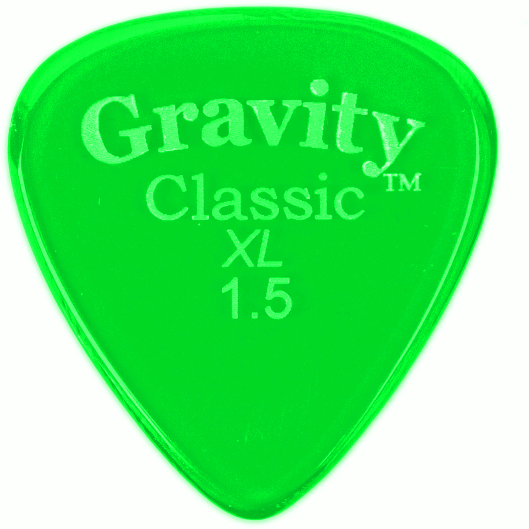 Gravity Picks GCLX15P Classic XL 1.5mm Polished Fluorescent Green