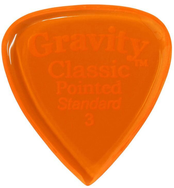 Gravity Picks GCPS3P Classic Pointed Standard 3.0mm Polished Orange