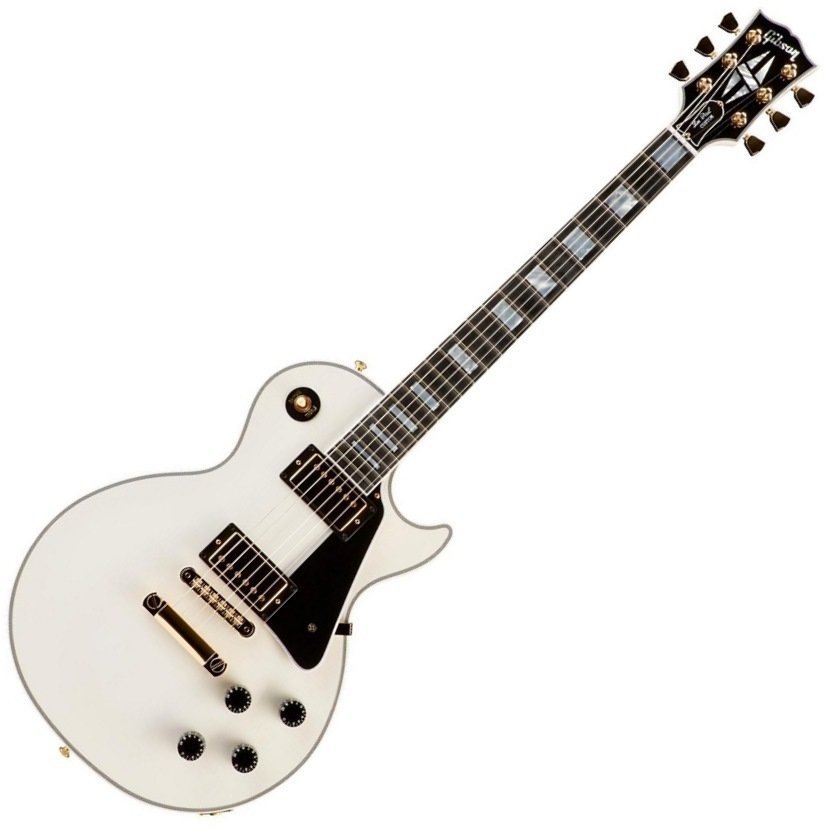 Guitare électrique Gibson Les Paul Custom Gold Hardware Alpine White