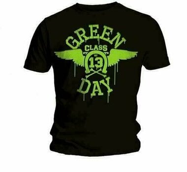T-Shirt Green Day Neon Black Mens Black T Shirt: M - 1