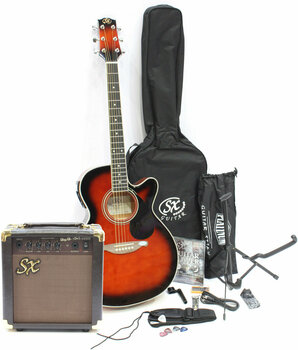 Jumbo elektro-akoestische gitaar SX EAG 1 K VS - 1