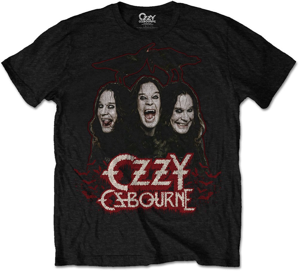 Риза Ozzy Osbourne Риза Crows & Bars Mens Мъжки Black XL