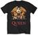 Camiseta de manga corta Queen Camiseta de manga corta Classic Crest Hombre Black XL