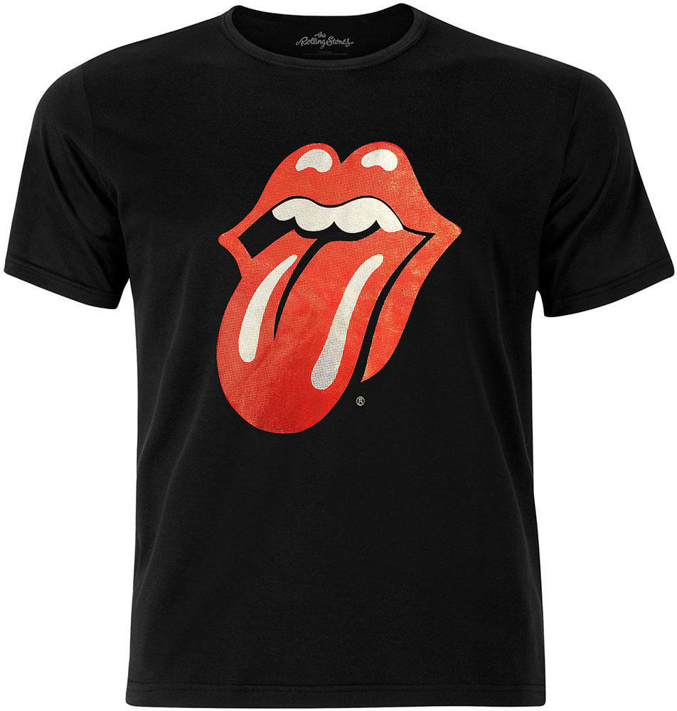 T-Shirt The Rolling Stones Classic Tongue Fog Foil Mens Black T Shirt: M