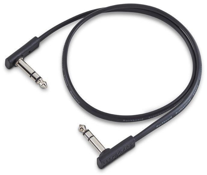 Kabel rozgałęziacz, Patch kabel RockBoard Flat TRS Czarny 60 cm Kątowy - Kątowy