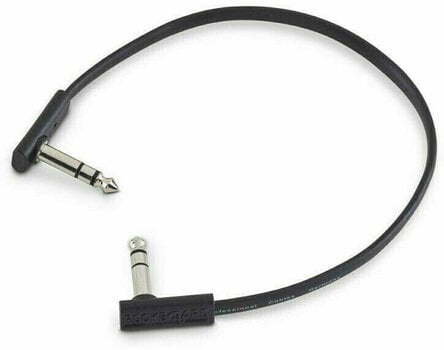 Câble de patch RockBoard Flat TRS Noir 30 cm Angle - Angle - 1