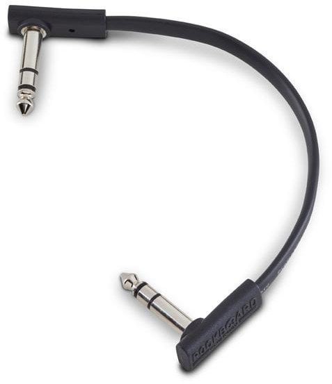 Cablu Patch, cablu adaptor RockBoard Flat TRS Negru 15 cm Oblic - Oblic