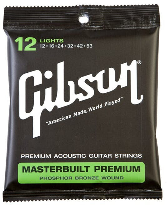Saiten für Akustikgitarre Gibson Masterbuilt Premium Phosphor Bronze 12-53
