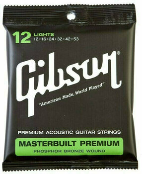 Akusztikus gitárhúrok Gibson Masterbuilt Premium Phosphor Bronze 12-53 - 1