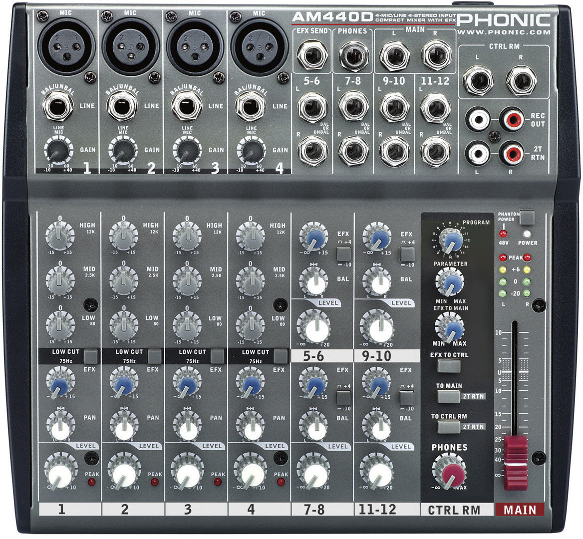 Table de mixage analogique Phonic AM440D USB-K-1
