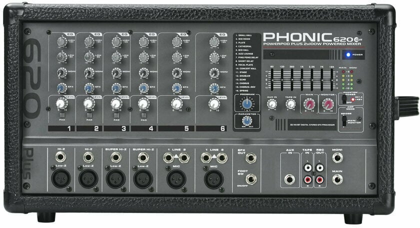 PHONIC 620 パワードミキサー powerpod 620 plus Phonic Powerpod620 Plus zasilany mikser - Prawie Nowy