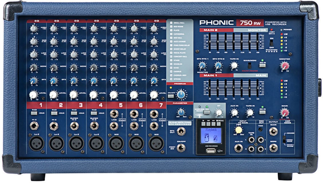 Tables de mixage amplifiée Phonic Powerpod 750RW Tables de mixage amplifiée