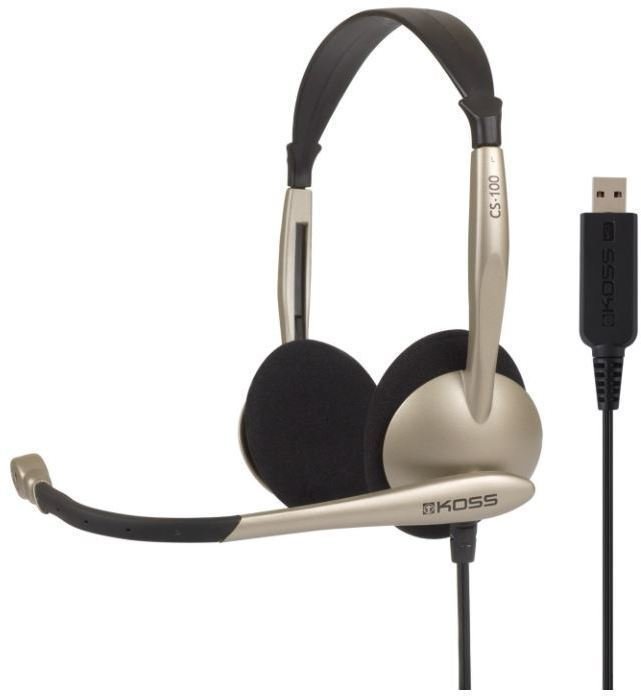 Headset voor kantoor KOSS CS100 USB Zwart