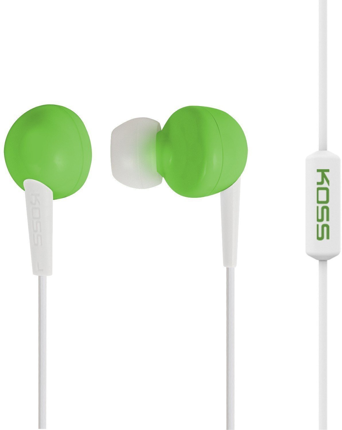 En la oreja los auriculares KOSS KEB6i Green