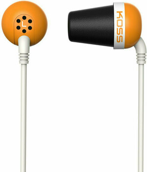 En la oreja los auriculares KOSS Plug Orange - 1