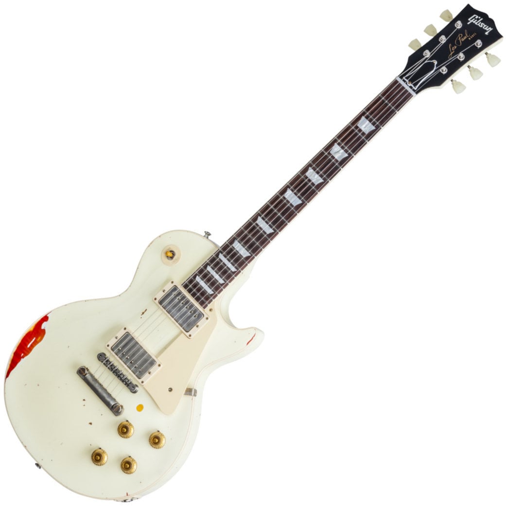 Chitară electrică Gibson Les Paul Standard ''Painted-Over'' Classic White over Cherry Sunburst