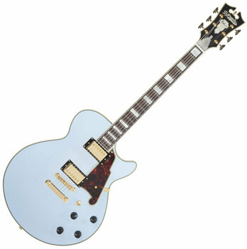Semi-Acoustic Guitar D'Angelico Deluxe SS Stop-bar Matte Powder Blue - 1