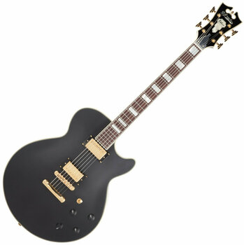 Semiakustická gitara D'Angelico Deluxe SS Stop-bar Matte Midnight - 1