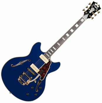 Halvakustisk gitarr D'Angelico Excel DC Shoreline (with Bigsby) Ocean Blue - 1