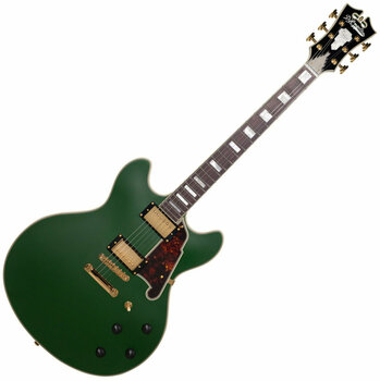 Semi-akoestische gitaar D'Angelico Deluxe DC Stop-bar Matte Emerald - 1