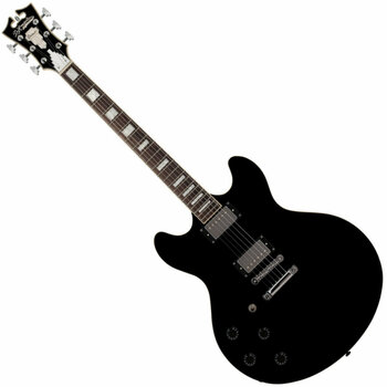 Semiakustická kytara D'Angelico Premier DC Stop-bar Černá - 1