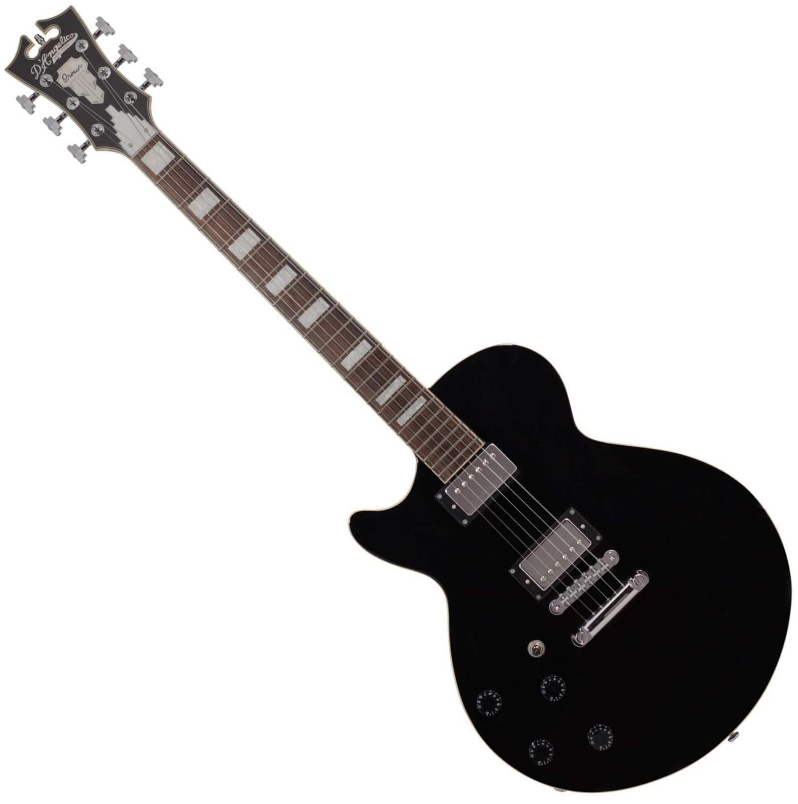 Semiakustická kytara D'Angelico Premier SS Stop-bar Černá