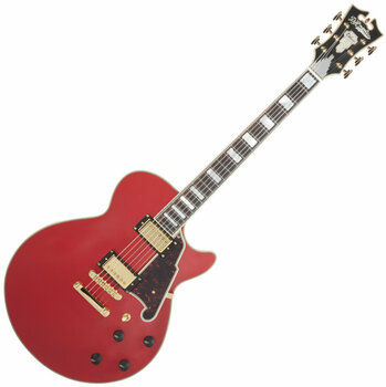 Semi-Acoustic Guitar D'Angelico Deluxe SS Stop-bar Matte Cherry - 1