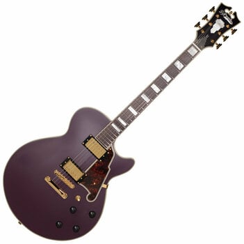 Semiakustická kytara D'Angelico Deluxe SS Stop-bar Matte Plum - 1