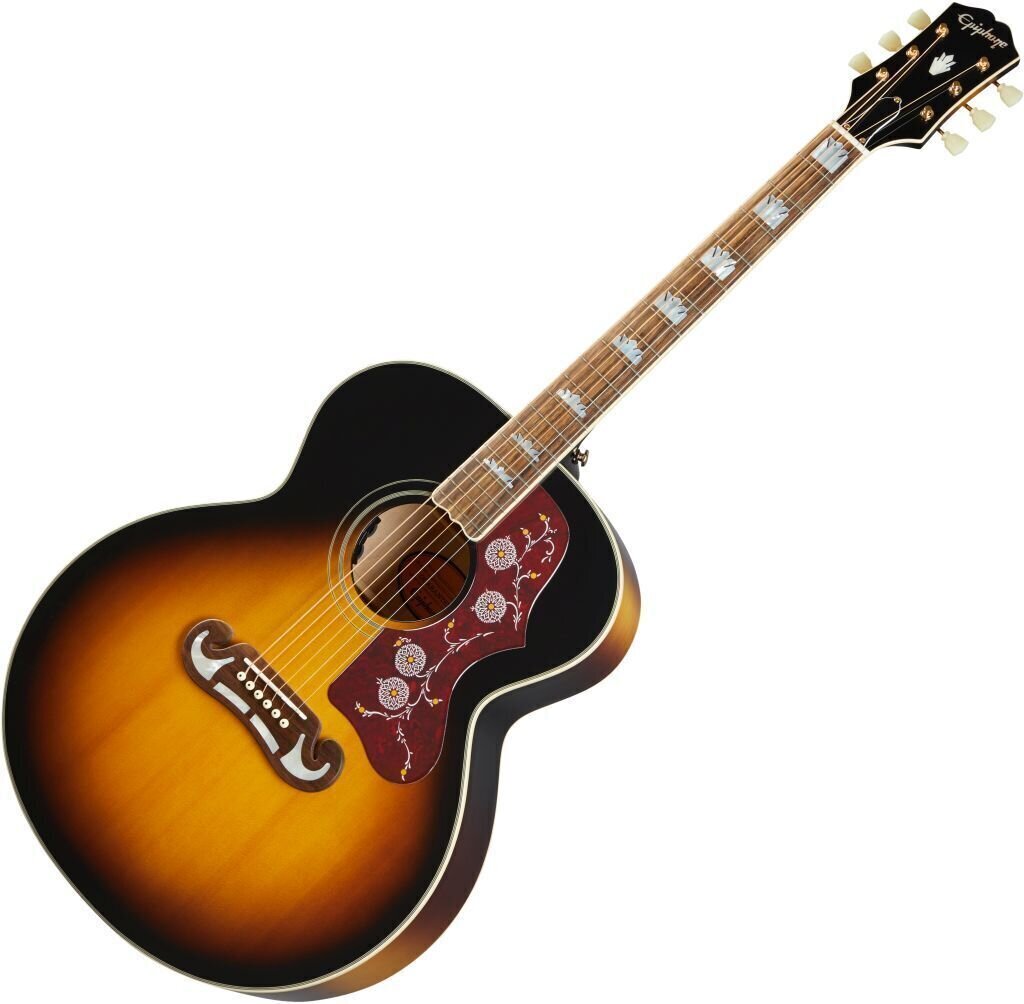 Elektroakusztikus gitár Epiphone Masterbilt J-200 Aged Vintage Sunburst