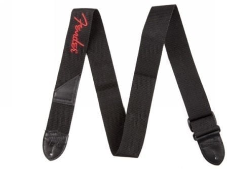 Textile guitar strap Fender Black Polyester Red Logo Strap