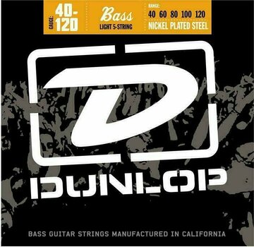 Saiten für 5-saitigen E-Bass, Saiten für 5-Saiter E-Bass Dunlop DBN1065 - 1