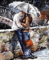 Gaira Painting by Numbers Couple Under Umbrella