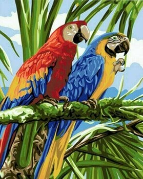 Slikanje po številkah Gaira Barvanje po številkah Papagaji - 1