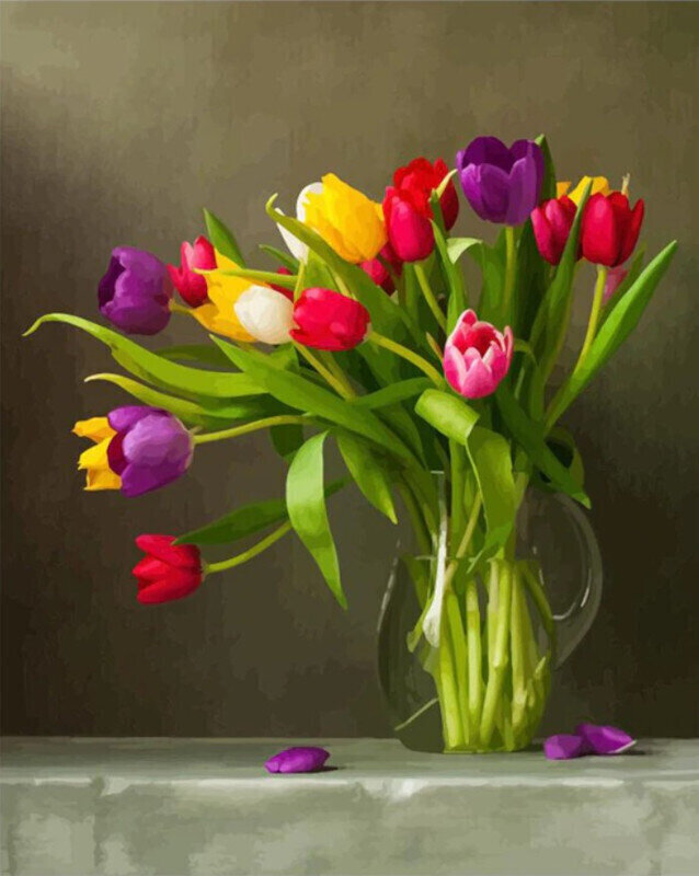 Slikanje po številkah Gaira Barvanje po številkah Tulipani