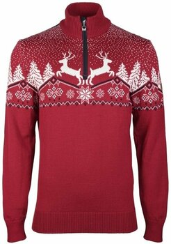 T-shirt/casaco com capuz para esqui Dale of Norway Dale Christmas Red Rose/Off White/Navy M Ponte - 1