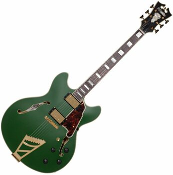 Semi-Acoustic Guitar D'Angelico Deluxe DC Stairstep Matte Emerald - 1