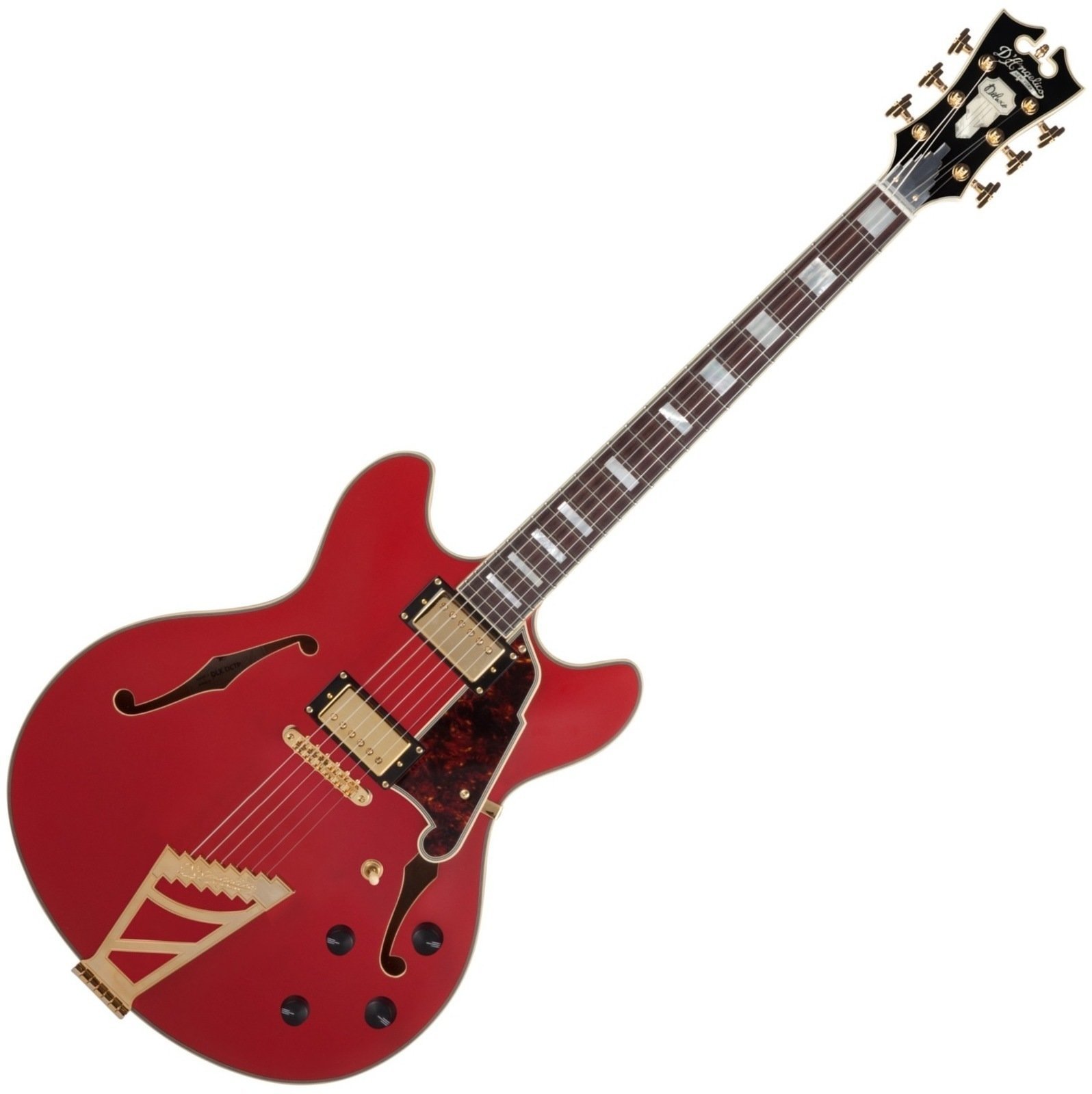 Guitare semi-acoustique D'Angelico Deluxe DC Stairstep Matte Cherry