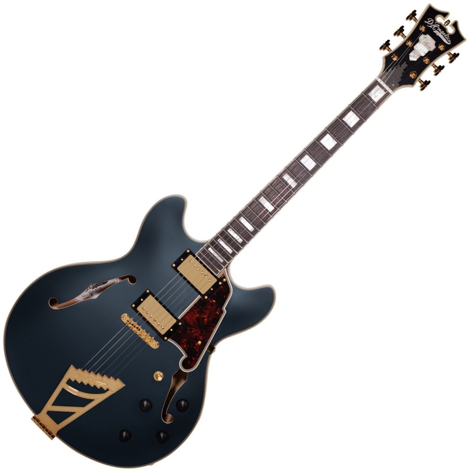 Guitare semi-acoustique D'Angelico Deluxe DC Stairstep Matte Midnight