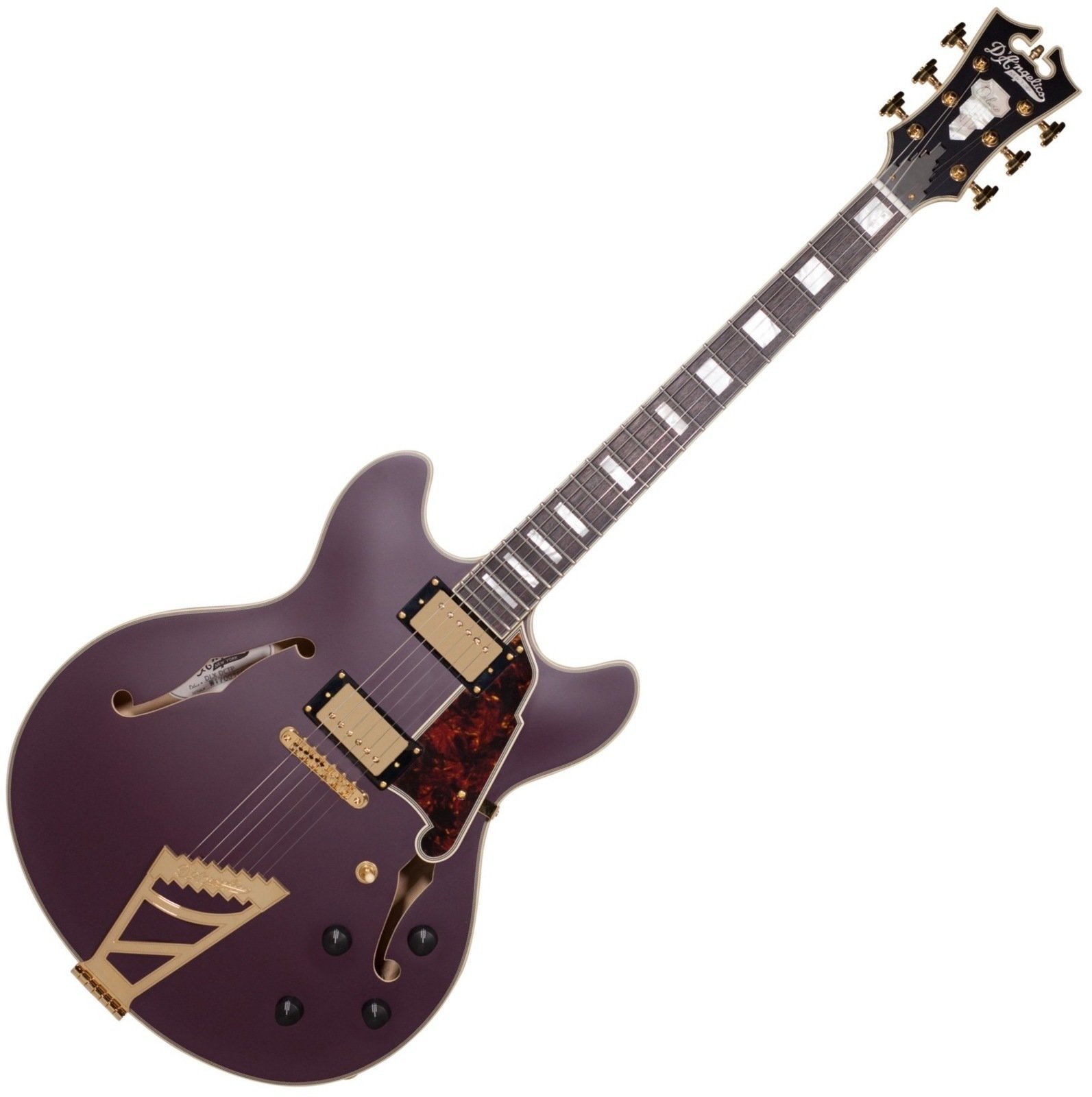 Guitare semi-acoustique D'Angelico Deluxe DC Stairstep Matte Plum