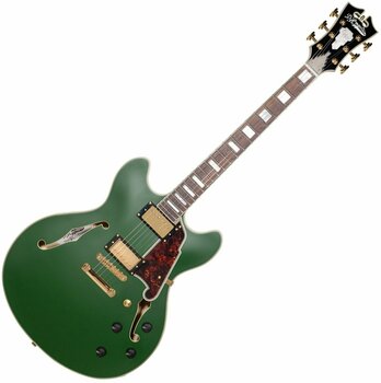 Semi-Acoustic Guitar D'Angelico Deluxe DC Stop-bar Matte Emerald - 1