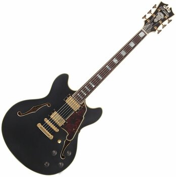 Semi-Acoustic Guitar D'Angelico Deluxe DC Stop-bar Matte Midnight - 1