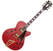Halvakustisk gitarr D'Angelico Deluxe DH Matte Cherry Halvakustisk gitarr