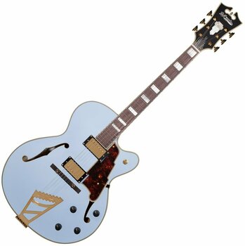 Gitara semi-akustyczna D'Angelico Deluxe DH Matte Powder Blue - 1