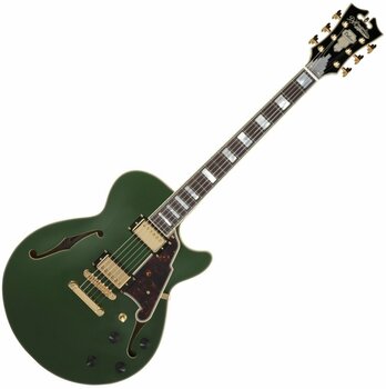 Semi-Acoustic Guitar D'Angelico Deluxe SS Stop-bar Matte Emerald - 1