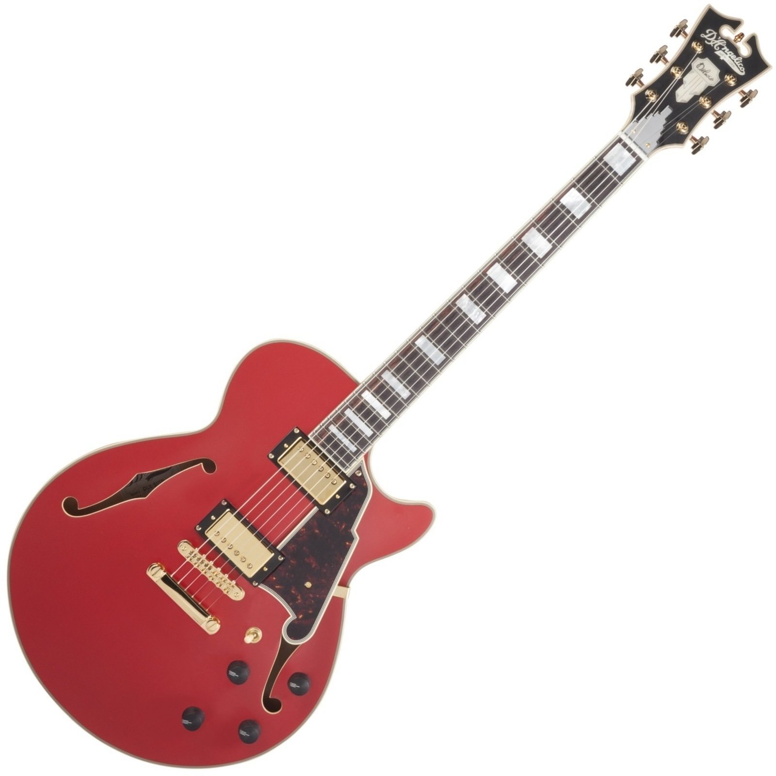 Semi-Acoustic Guitar D'Angelico Deluxe SS Stop-bar Matte Cherry