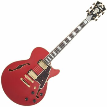 Semi-Acoustic Guitar D'Angelico Deluxe SS Stop-bar Matte Cherry - 1