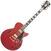 Semiakustická gitara D'Angelico Deluxe SS Stop-bar Matte Cherry