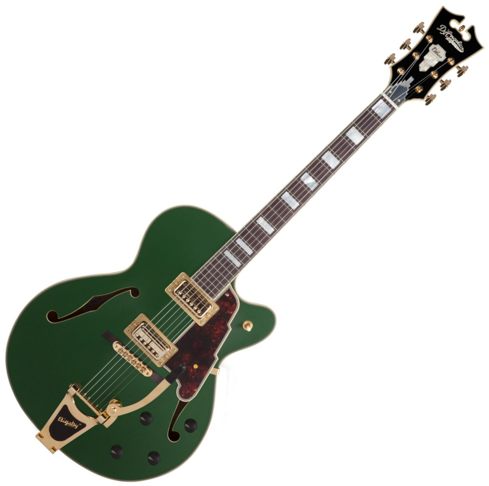 Halvakustisk gitarr D'Angelico Deluxe 175 Matte Emerald