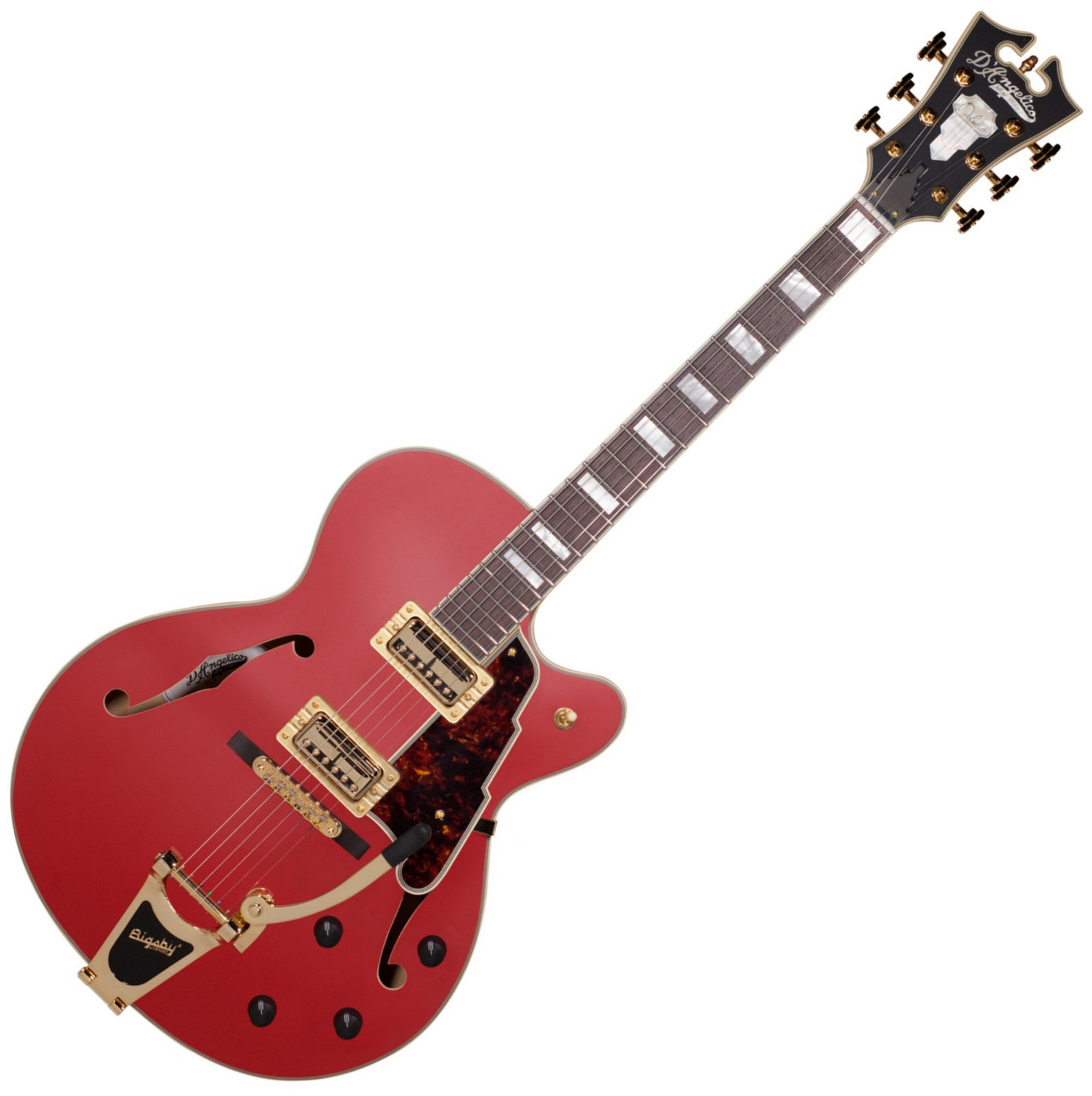 Semi-akoestische gitaar D'Angelico Deluxe 175 Matte Cherry