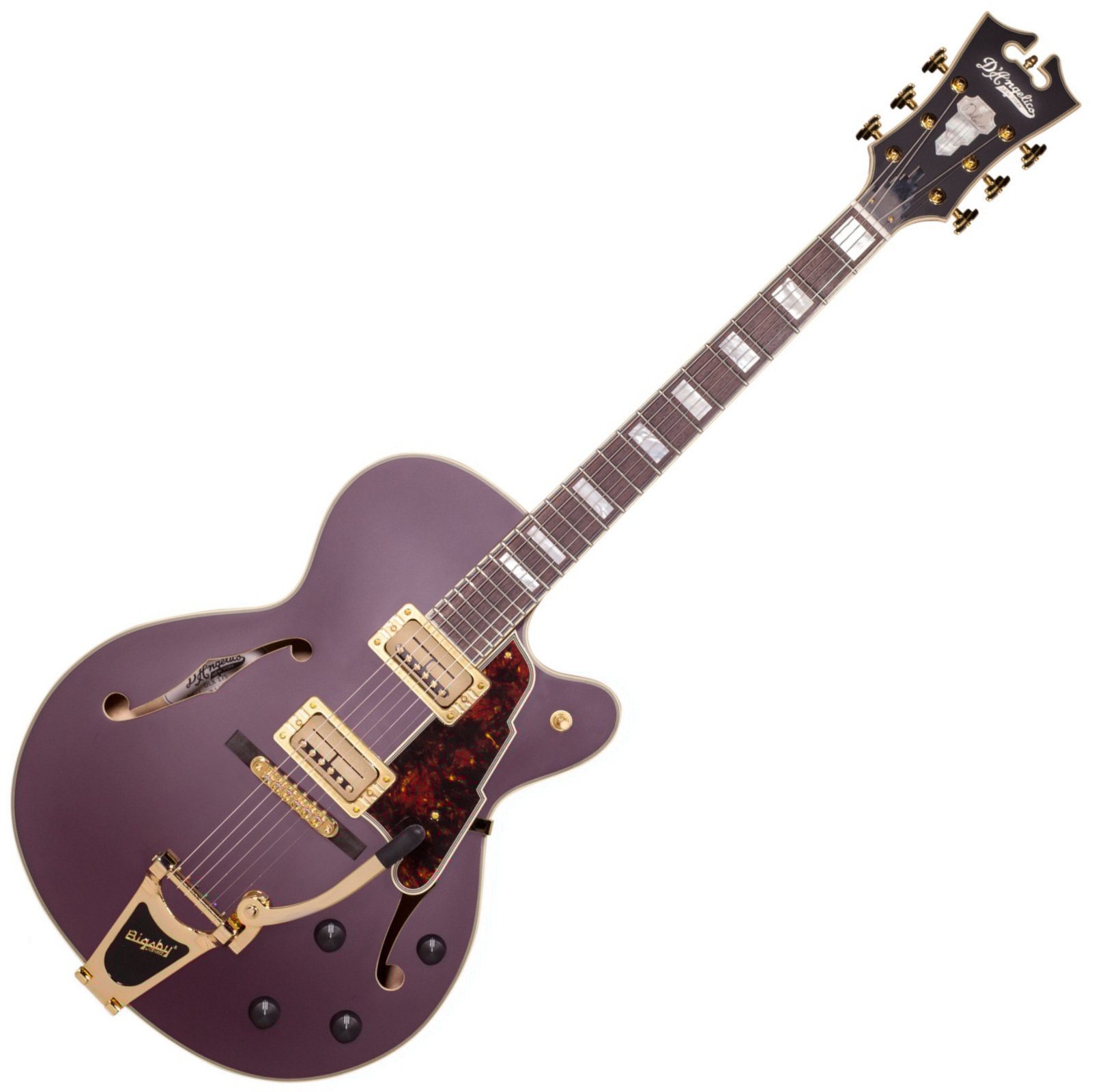 Halvakustisk guitar D'Angelico Deluxe 175 Matte Plum